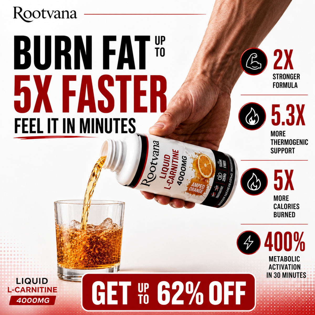 Rootvana L-Carnitine 4000mg Liquid