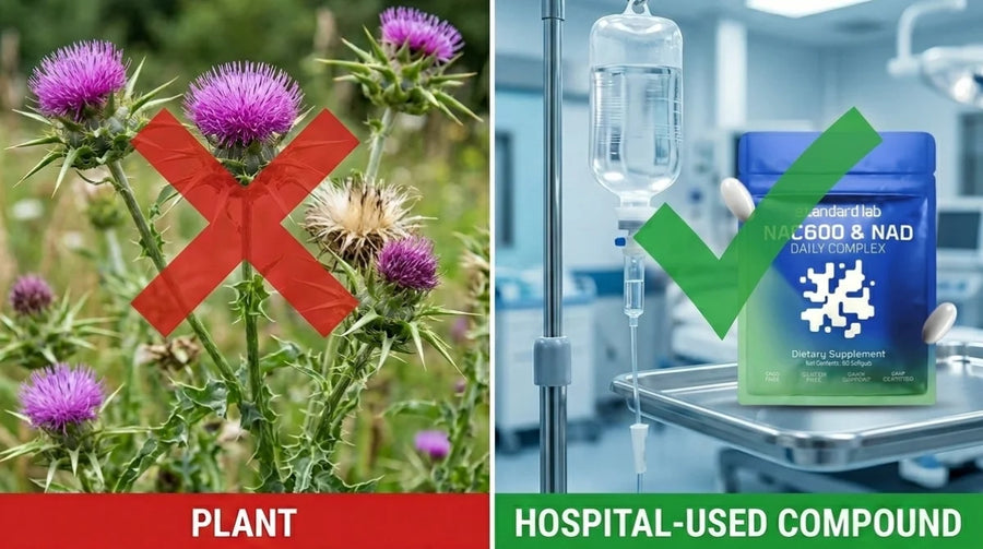 MILK THISTLE IS A PLANT, THIS IS A HOSPITAL-USED COMPOUND.