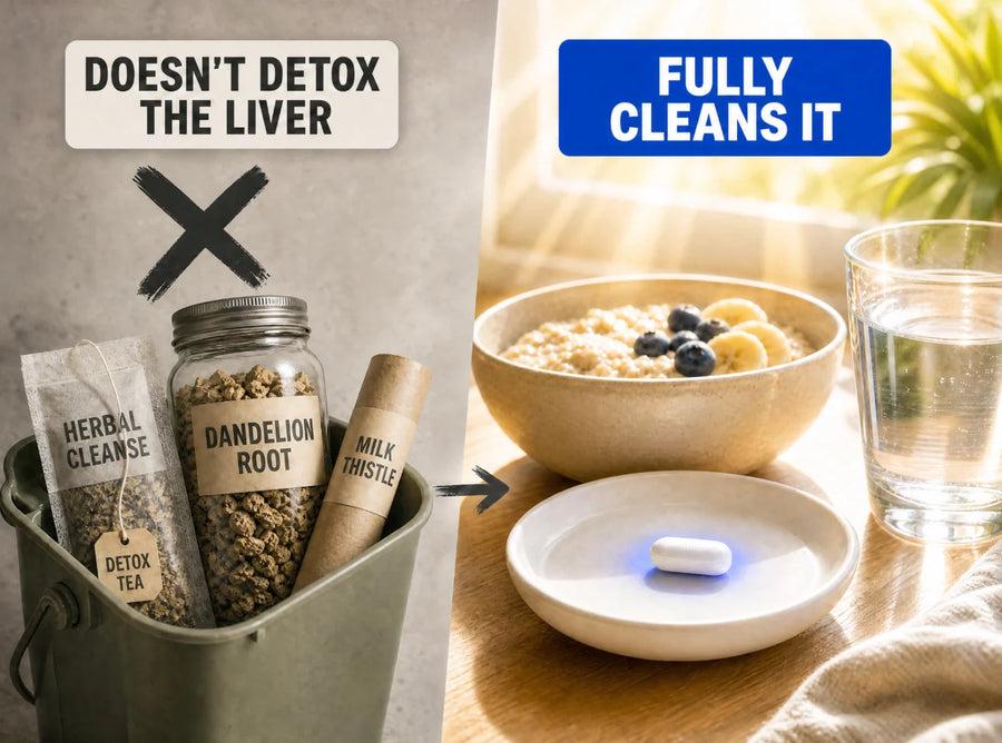 NO MORE HERBAL DETOXES — JUST ONE SOFTGEL.