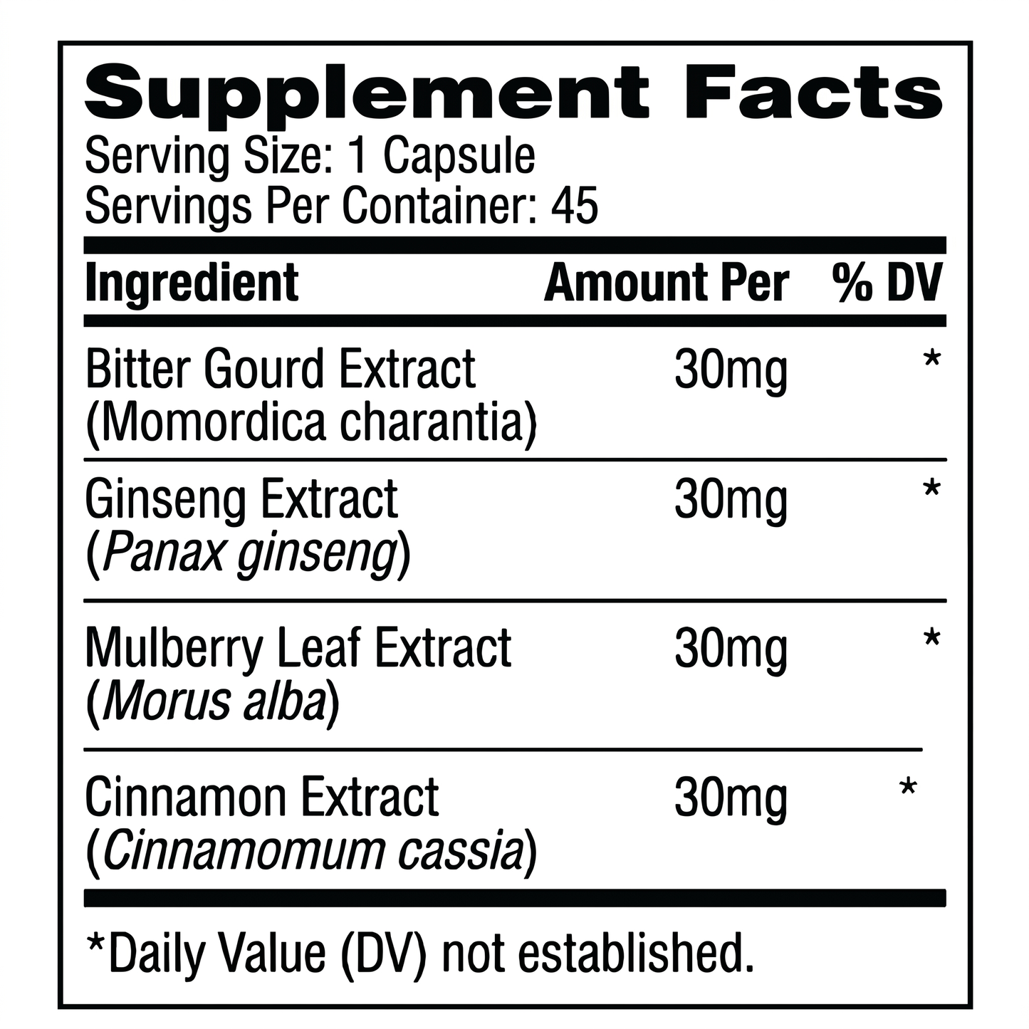 Bitter Melon & Cinnamon Extract – (45 Capsules)